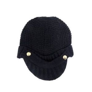 Michael Kors knit hat, gold MK studs (new w tags)